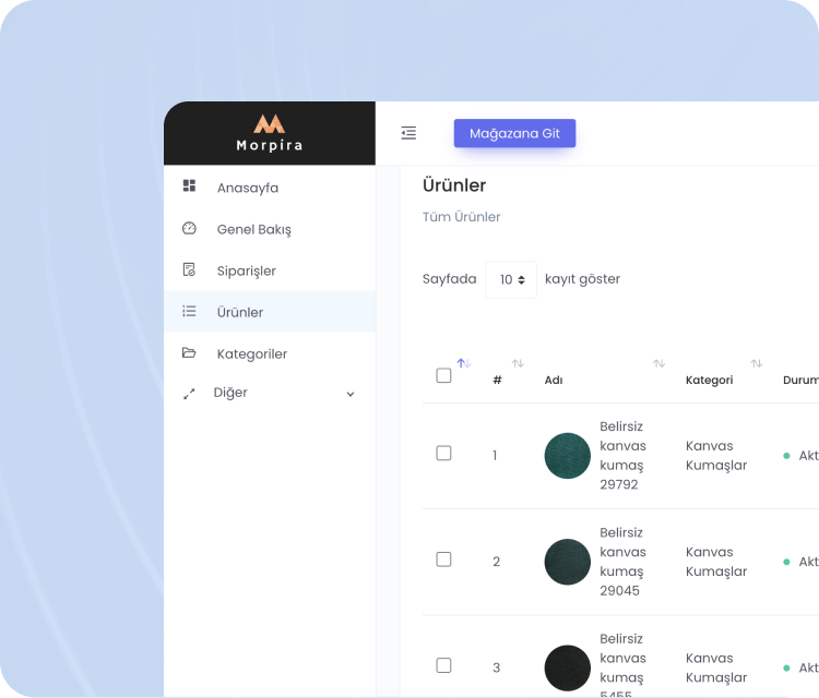 Ready to use e-commerce platform (morpira )